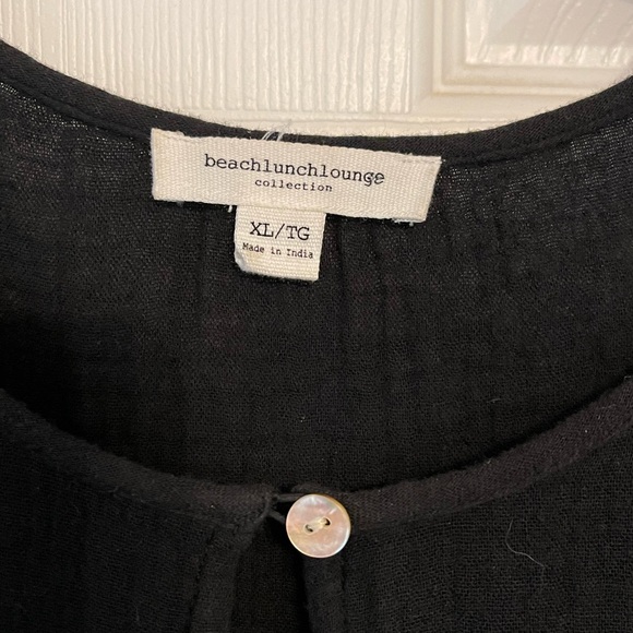 Black Beach Lunch Lounge L/S Cotton Dress XL - Picture 4 of 5